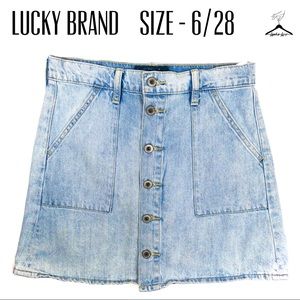 Lucky Brand Blue Utility Button Down Jean Skirt
